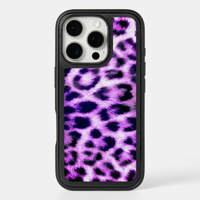 Leopard Cheetah Print Faux Fur pink Otterbox iPhone Case (Back)