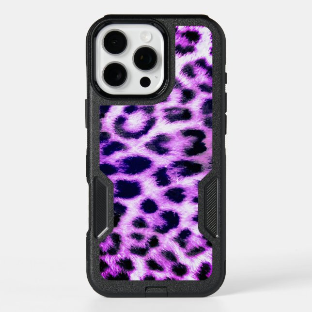 Leopard Cheetah Print Faux Fur pink Otterbox iPhone Case (Back)