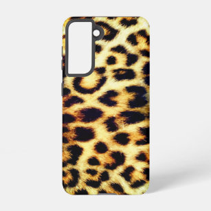 Leopard Cheetah Print Faux Fur Samsung Galaxy S21 Case