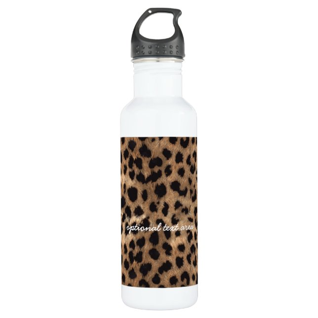 Leopard Cheetah Print Glamour Girls Water Bottle (Front)