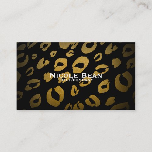 Leopard Cheetah Print Gold  Black Business Card