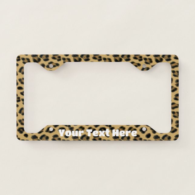 Leopard Cheetah Print License Plate Frame (Front)