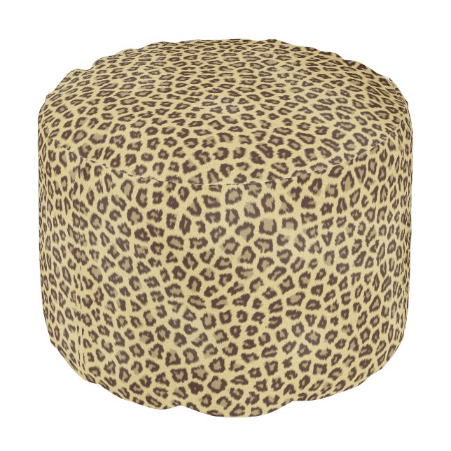 Leopard / Cheetah Print Pouf (Angled Back)