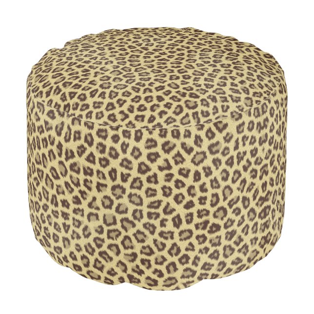 Leopard / Cheetah Print Pouf (Angled Front)