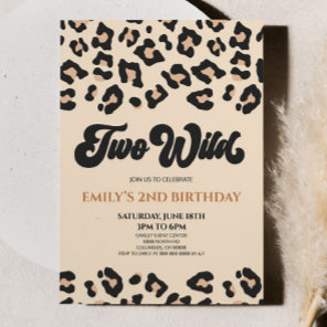 Leopard Cheetah Print Two Wild 2nd Birthday Party Invitation