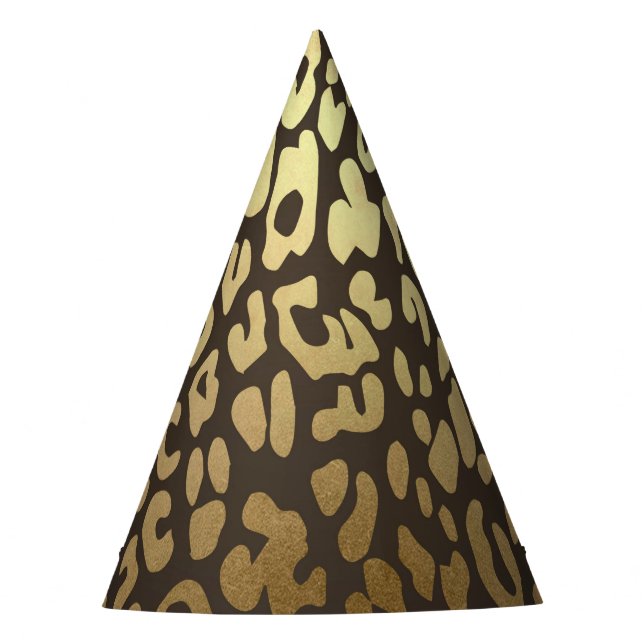 Leopard Cheetah Print Wild Jungle Birthday Party Party Hat (Front)