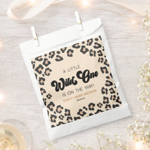 Leopard Cheetah Print Wild One Baby Shower Favor Bag