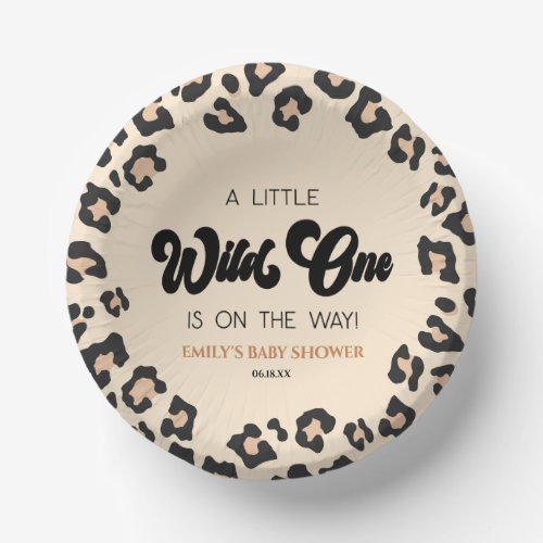 Leopard Cheetah Print Wild One Baby Shower Paper Bowls