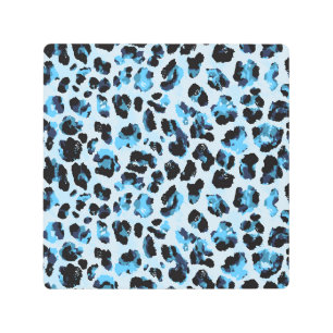 Leopard Cheetah Skin: Watercolor Vintage Tie Dye Metal Print