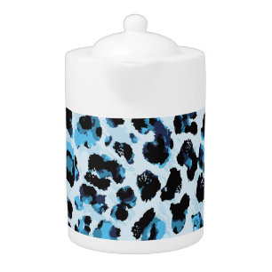 Leopard Cheetah Skin: Watercolor Vintage Tie Dye Teapot