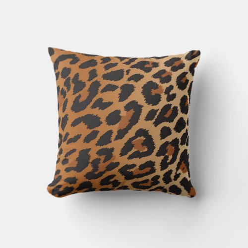 Leopard Cheetah Spots Wild Animal Print Pattern Throw Pillow