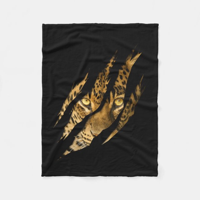 Leopard Cheetah Tiger Leopard Face Lion Cat Appare Fleece Blanket (Front)