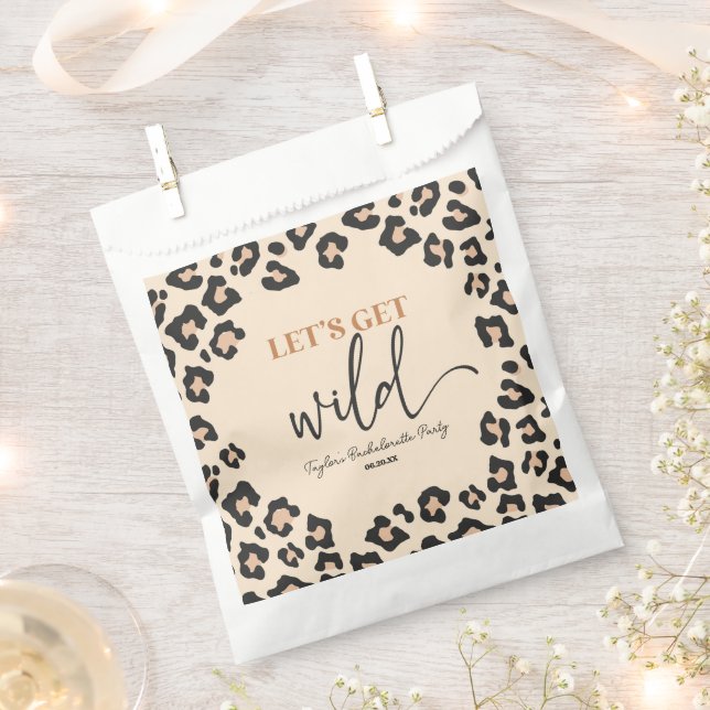 Leopard Cheetah Wild Bachelorette Weekend Party Favor Bag (Clipped)