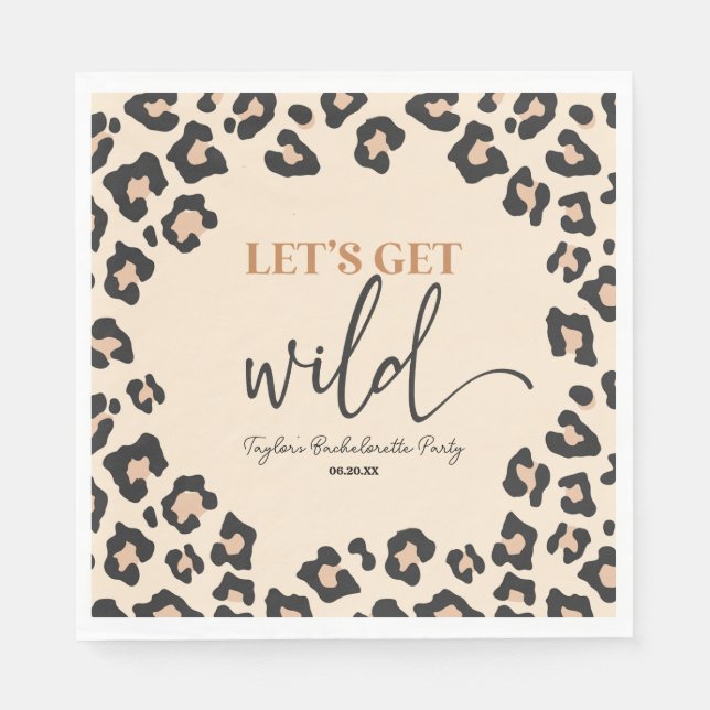 Leopard Cheetah Wild Bachelorette Weekend Party Napkins (Front)