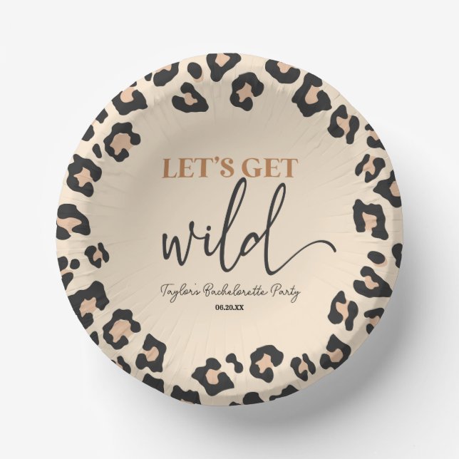 Leopard Cheetah Wild Bachelorette Weekend Party Paper Bowls (Front)