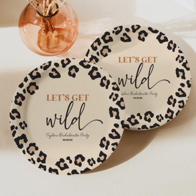 Leopard Cheetah Wild Bachelorette Weekend Party Paper Plates (Creator Uploaded)