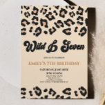 Leopard Cheetah Wild & Seven 7th Birthday Party Invitation<br><div class="desc">This is a Leopard Cheetah Print Wild & Seven 7th Birthday Party Invitation!</div>