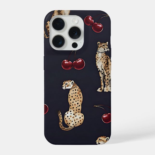 Leopard Cherry Phone Case (Back)