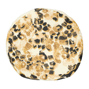 Leopard Chic: Vintage Pattern Elegance. Pouf