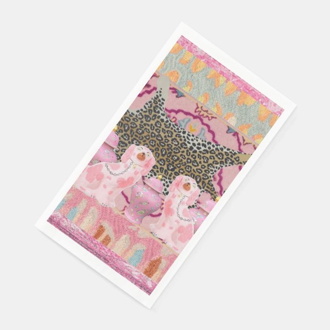 Leopard Chinoiserie Ginger Jar jars paper  Guest Towels (Corner)