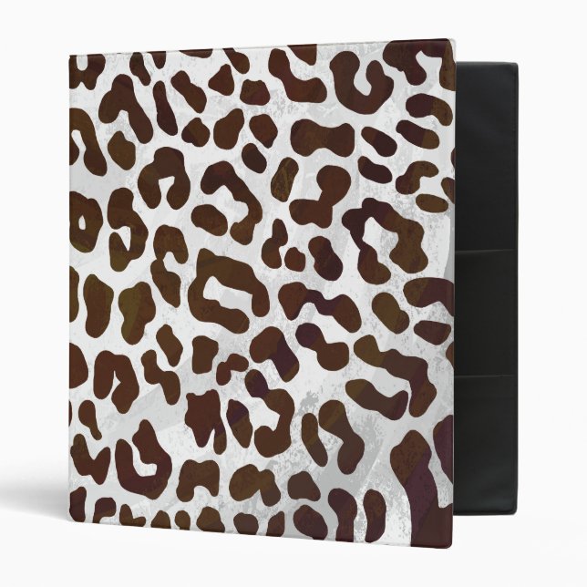 Leopard Chocolate Print 3 Ring Binder (Front/Inside)