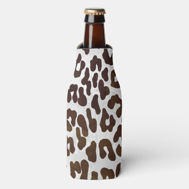 Leopard Chocolate Print Bottle Cooler (Bottle Front)