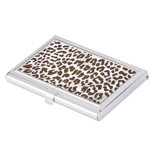 Leopard Chocolate Print Business Card Holder