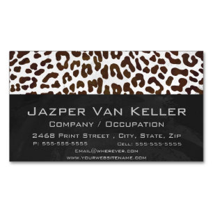 Leopard Chocolate Print Business Card Magnet