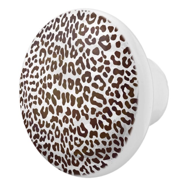 Leopard Chocolate Print Ceramic Knob (Right)