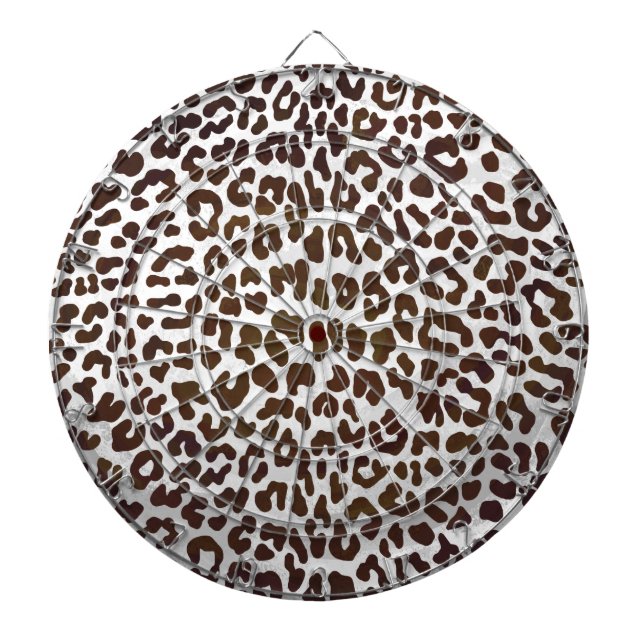 Leopard Chocolate Print Dartboard With Darts (Front)