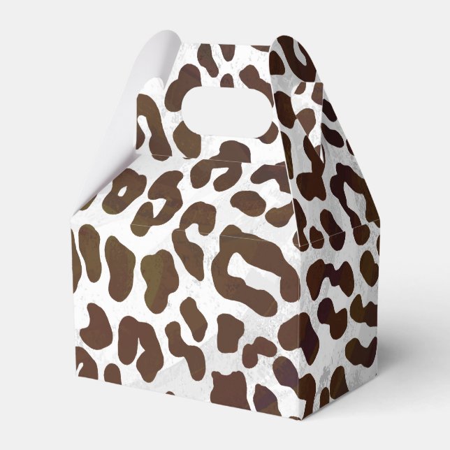 Leopard Chocolate Print Favor Boxes (Front Side)
