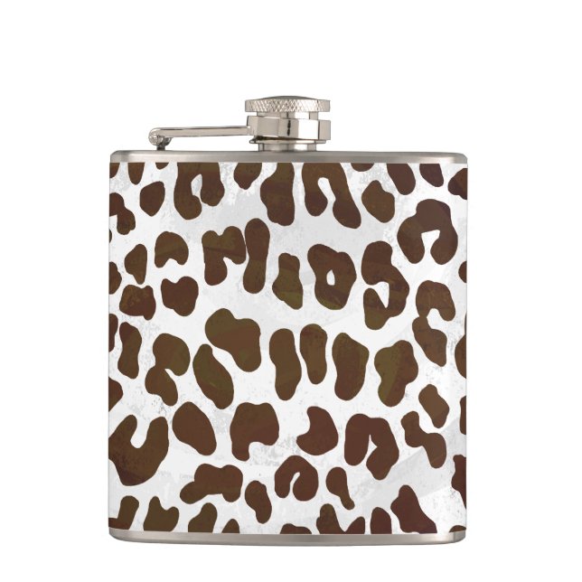 Leopard Chocolate Print Flask (Front)