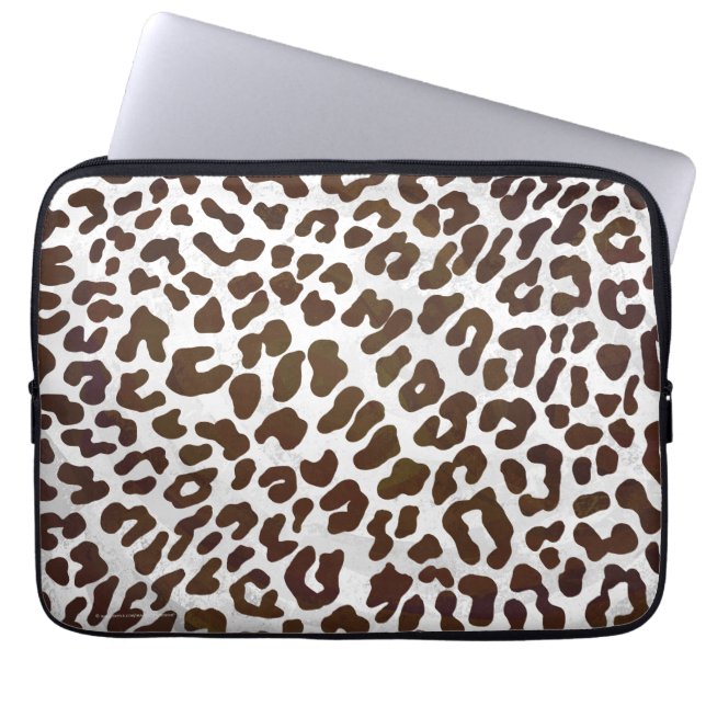 Leopard Chocolate Print Laptop Sleeve (Front)