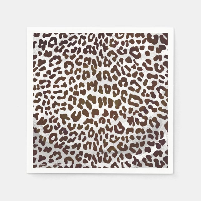 Leopard Chocolate Print Paper Napkins (Front)