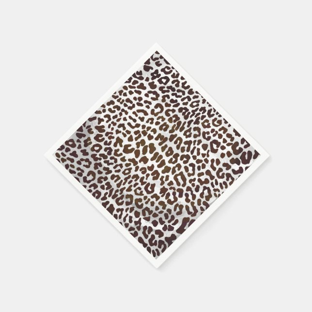 Leopard Chocolate Print Paper Napkins (Corner)