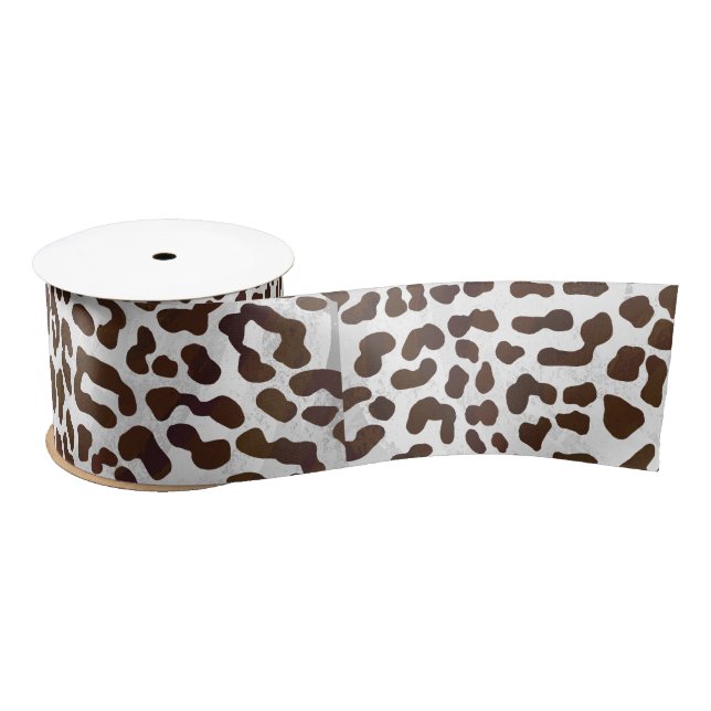 Leopard Chocolate Print Satin Ribbon (Spool)