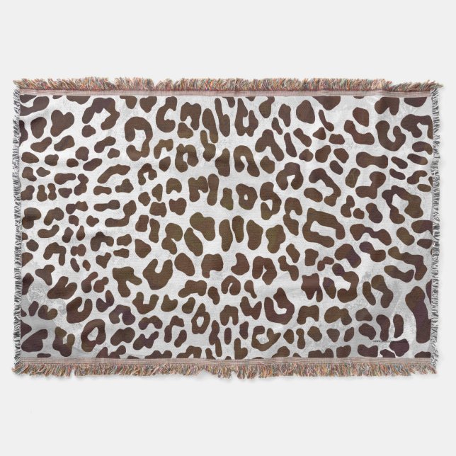 Leopard Chocolate Print Throw Blanket (Front)