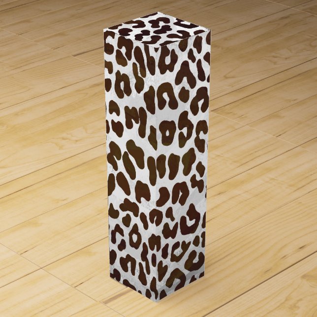 Leopard Chocolate Print Wine Gift Box (Front)