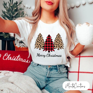 Leopard Christmas, Christmas family, Leopard Print T-Shirt