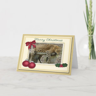 Leopard Christmas Greeting Card