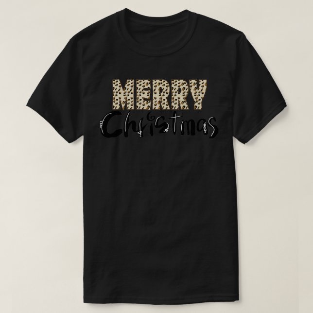 Leopard christmas sign T-Shirt (Design Front)
