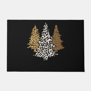 leopard christmas trees cheetah animal print gift doormat