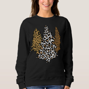 leopard christmas trees cheetah animal print gift sweatshirt