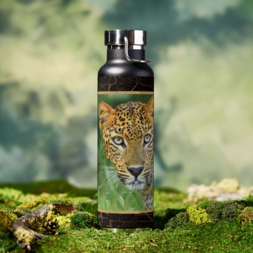Leopard Closeup Photo Water Bottle