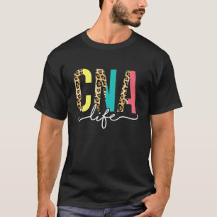 Leopard CNA Life Healthcare Worker Nurse T-Shirt