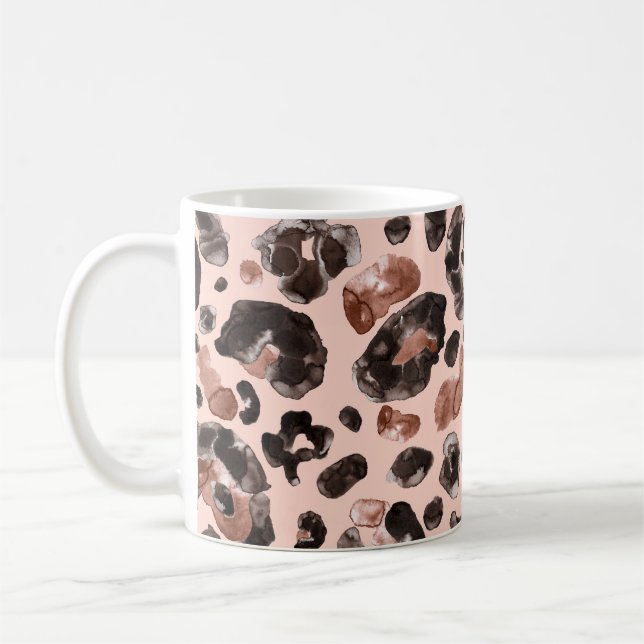 Leopard coat, animal skin seamless pattern. coffee mug (Left)