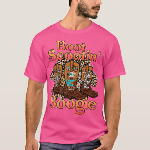 Leopard Cowboy Boots Scooting Boogie Western Count T-Shirt