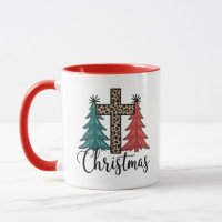 Leopard Cross Christmas Trees Christian 