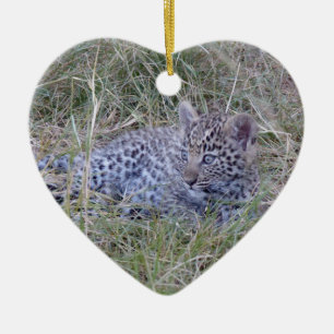LEOPARD CUB 1 BOTSWANA CERAMIC ORNAMENT