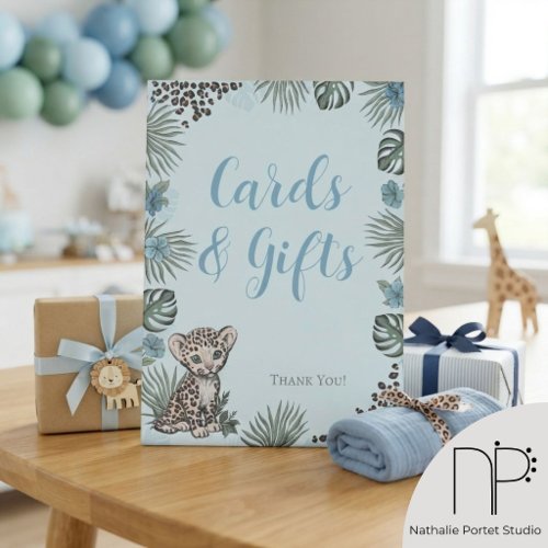 Leopard Cub Cards and Gifts Pedestal Sign